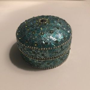 Blue Sequin Jewelry Box